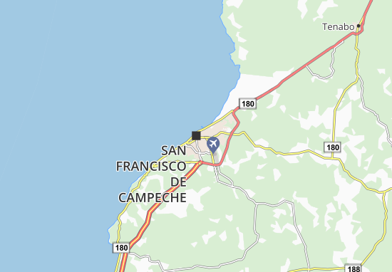 Karte Stadtplan San Francisco de Campeche