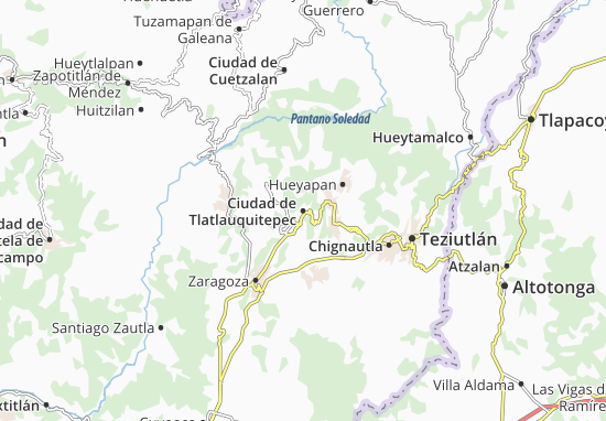 Karte Stadtplan Ciudad de Tlatlauquitepec