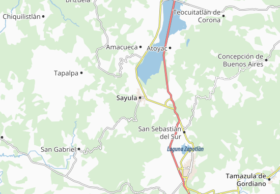 Karte Stadtplan Sayula
