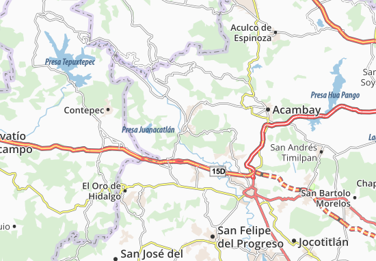 Karte Stadtplan Temascalcingo de José María Velasco