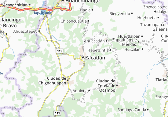 Karte Stadtplan Zacatlán