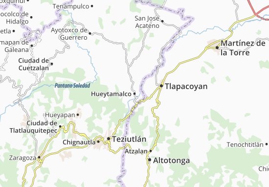 Kaart Plattegrond Hueytamalco