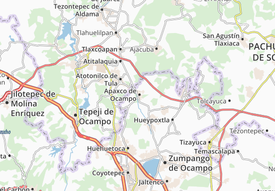 Karte Stadtplan Apaxco de Ocampo