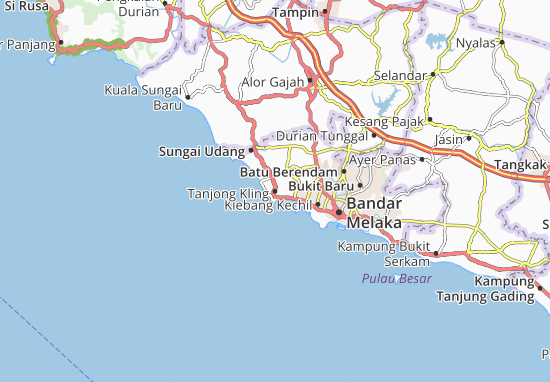Karte Stadtplan Tanjong Kling