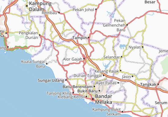 Kaart Plattegrond Alor Gajah