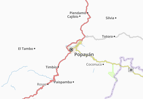 Mapa Popayán