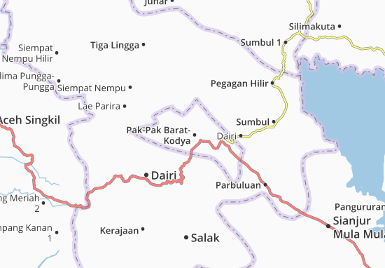 Karte Stadtplan Pak-Pak Barat-Kodya