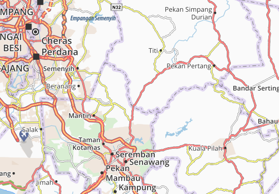 Karte Stadtplan Kampung Ulu Klawang