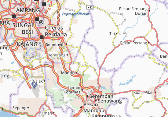 Karte Stadtplan Kampung Ulu Beranang