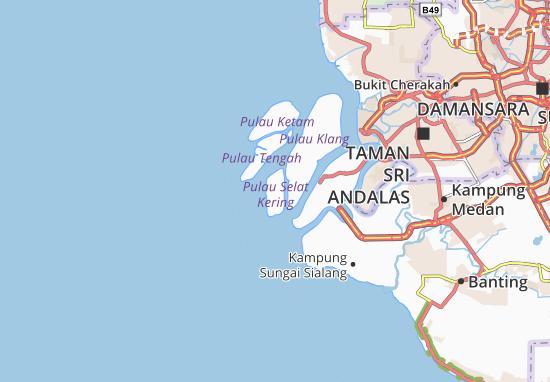 Karte Stadtplan Pulau Selat Kering