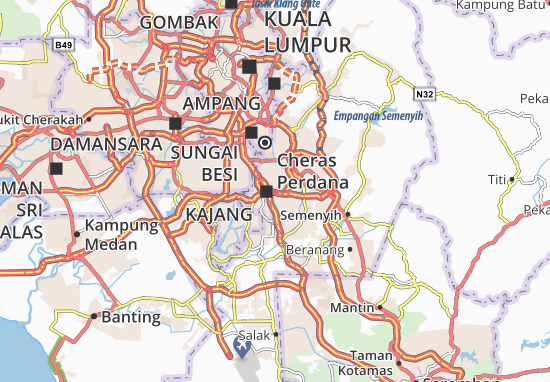 Karte Stadtplan Kajang