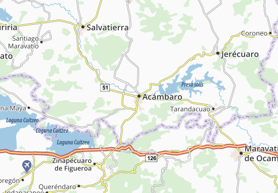 Kaart Plattegrond Acámbaro