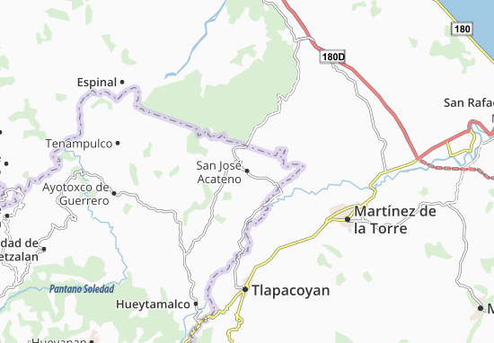 Karte Stadtplan San José Acateno