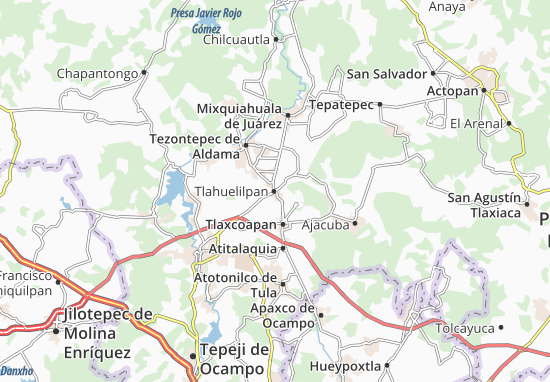 Karte Stadtplan Tlahuelilpan
