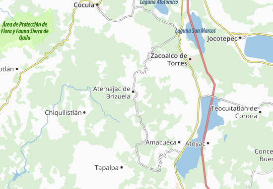 Atemajac de Brizuela Map