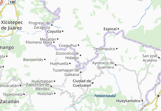 Mapa Zozocolco de Hidalgo