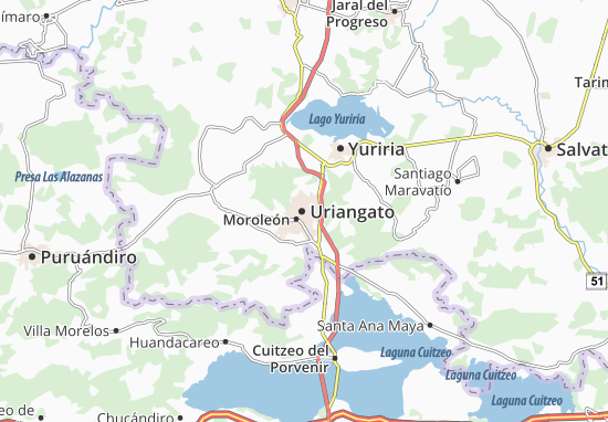 Karte Stadtplan Uriangato