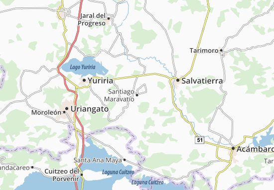 Kaart Plattegrond Santiago Maravatío