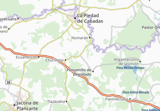Karte Stadtplan Zináparo