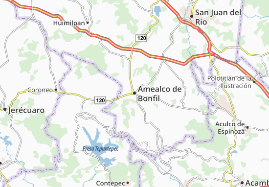 Kaart Plattegrond Amealco de Bonfil