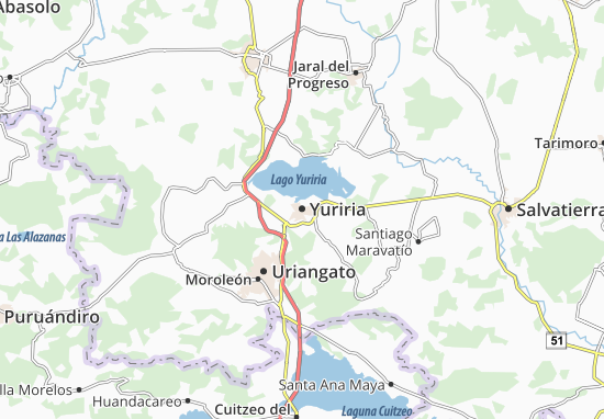 Karte Stadtplan Yuriria