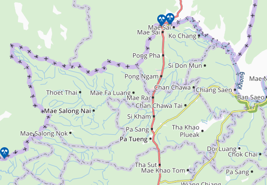 Karte Stadtplan Mae Fa Luang