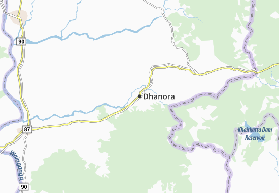 Karte Stadtplan Dhanora