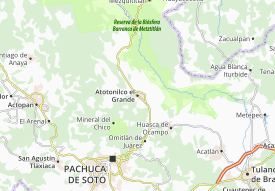 Kaart Plattegrond Atotonilco el Grande