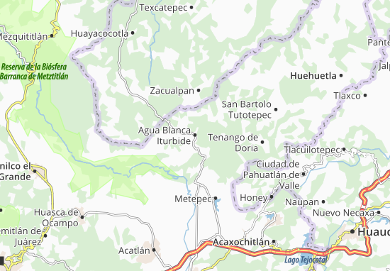 Karte Stadtplan Agua Blanca Iturbide