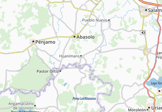 Kaart Plattegrond Huanímaro
