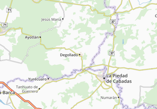 Karte Stadtplan Degollado