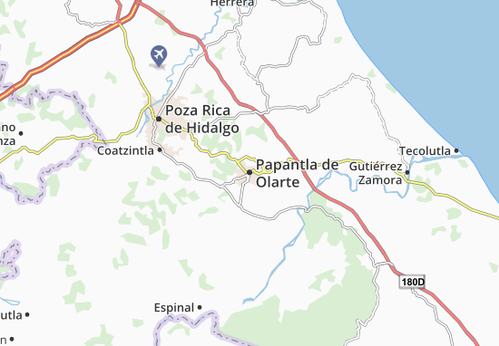 Karte Stadtplan Papantla de Olarte