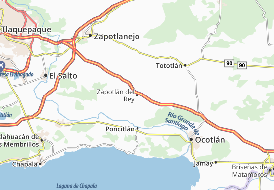 Karte Stadtplan Zapotlán del Rey