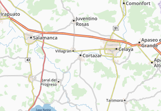 Karte Stadtplan Cortazar