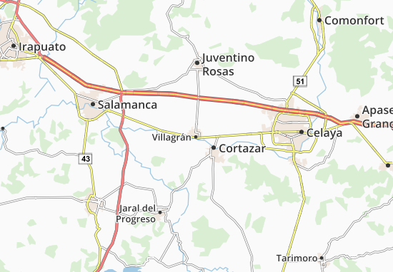 Karte Stadtplan Villagrán