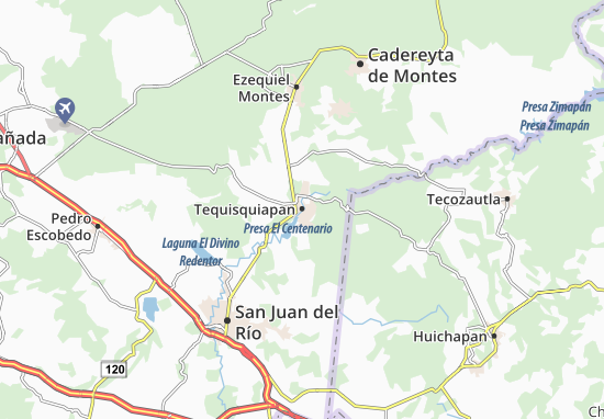 Kaart Plattegrond Tequisquiapan