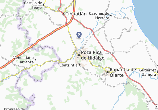 Karte Stadtplan Poza Rica de Hidalgo