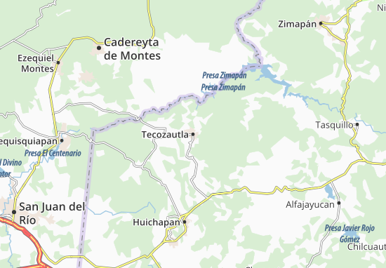 Karte Stadtplan Tecozautla