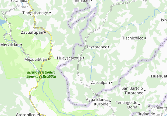 Kaart Plattegrond Huayacocotla