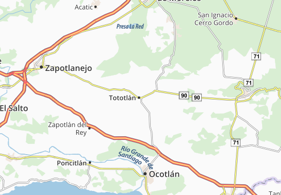 Karte Stadtplan Tototlán