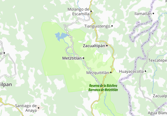 Kaart Plattegrond Metztitlán