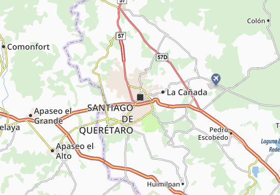 Karte Stadtplan Santiago de Querétaro