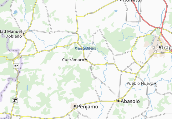 Karte Stadtplan Cuerámaro