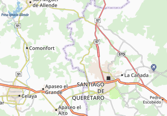 Karte Stadtplan Tlacote El Bajo