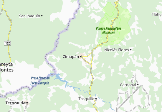 Karte Stadtplan Zimapán