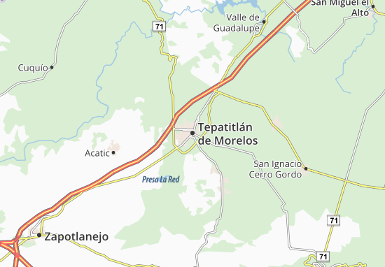 Karte Stadtplan Tepatitlán de Morelos