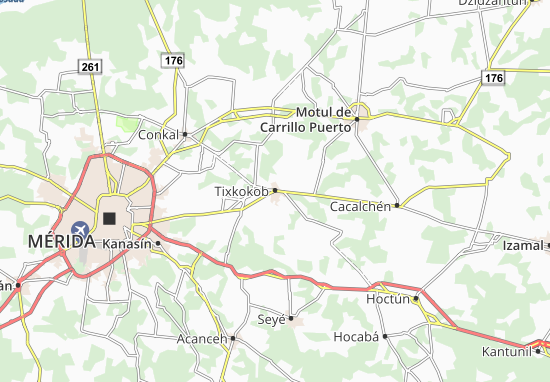 Karte Stadtplan Tixkokob
