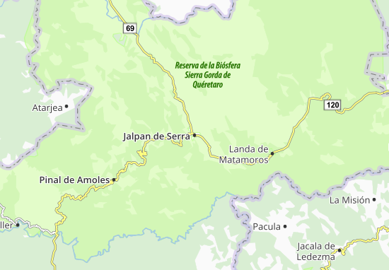 Kaart Plattegrond Jalpan de Serra