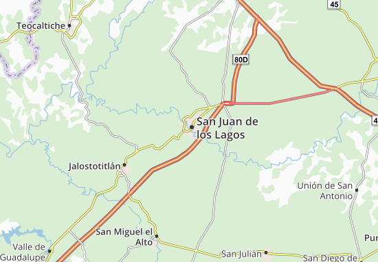 Karte Stadtplan San Juan de los Lagos