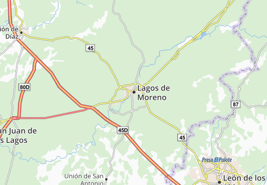 Karte Stadtplan Lagos de Moreno